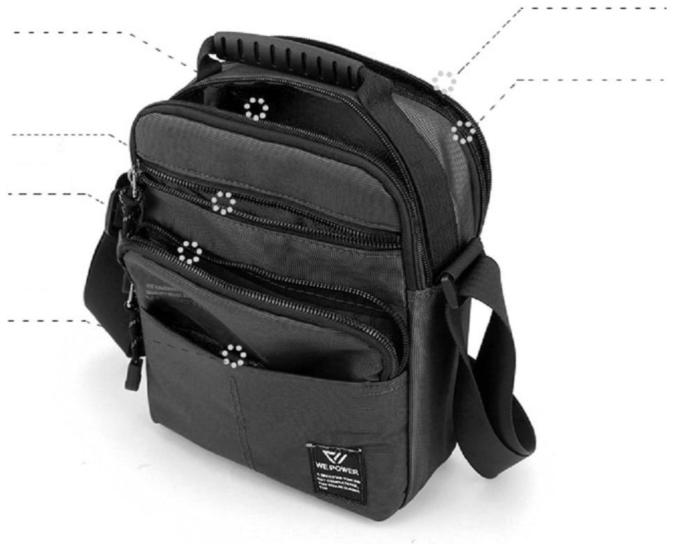 Мужская сумка барсетка из прочного текстиля черного цвета Confident 90732 modnotak фото №7