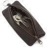Большая кожаная ключница темно-коричневого цвета с молниевой застежкой ST Leather 70832 - 3
