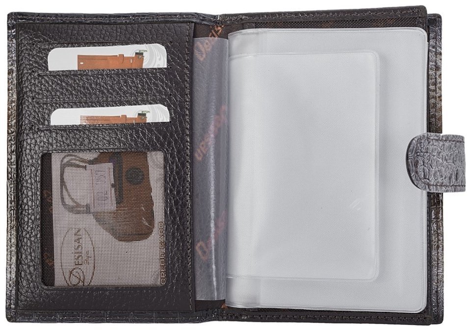 Женская обложка из лакированной кожи под крокодила для паспорта и автодокументов Desisan 80832 modnotak фото №3