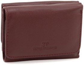 Маленький жіночий гаманець у кольорі марсала на магнітній застібці ST Leather 90832