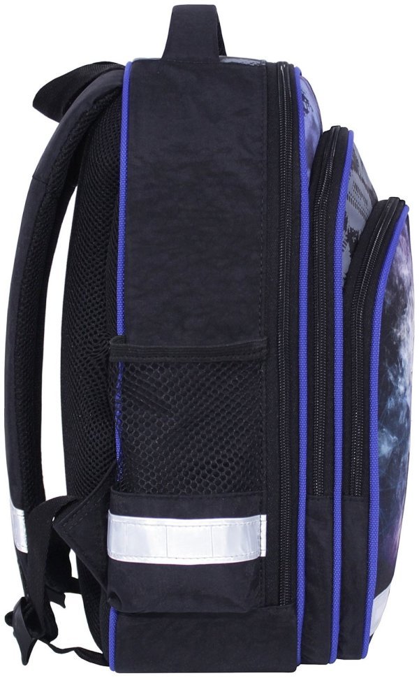 Рюкзак для мальчика школьный черного цвета с принтом мотоциклиста Bagland 111132 modnotak фото №2