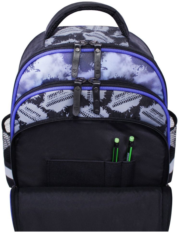 Рюкзак для мальчика школьный черного цвета с принтом мотоциклиста Bagland 111132 modnotak фото №5