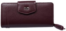 Вместительный женский кошелек из кожи флотар Desisan 81132 бордового цвета