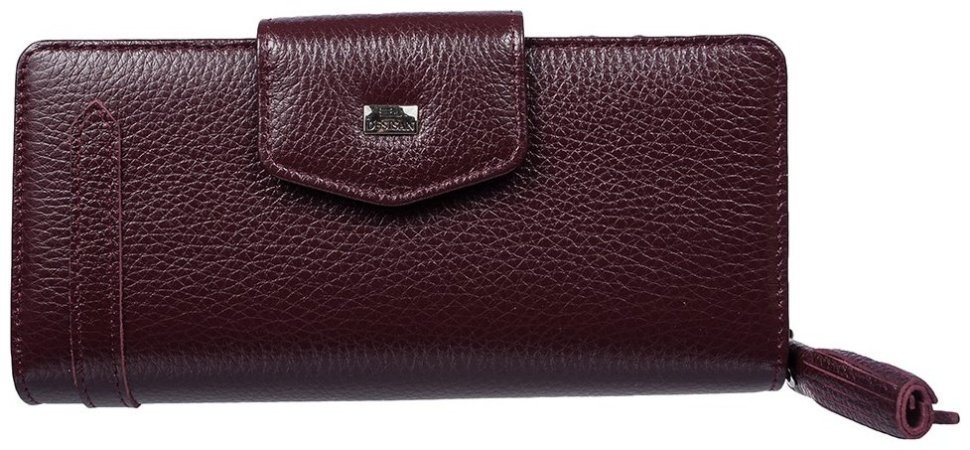 Вместительный женский кошелек из кожи флотар Desisan 81132 бордового цвета modnotak фото №1