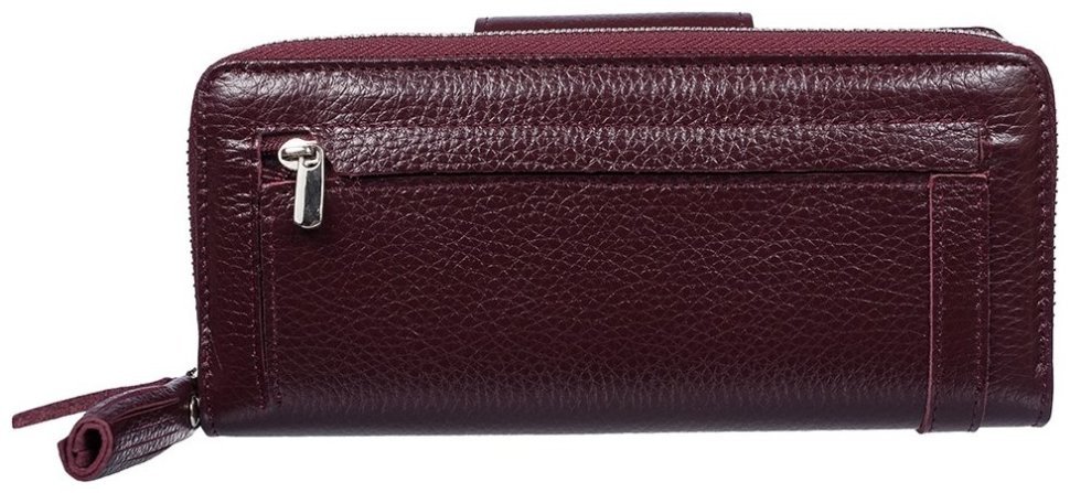 Вместительный женский кошелек из кожи флотар Desisan 81132 бордового цвета modnotak фото №2