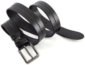 Ремень из итальянской кожи с вытесненной линией Gherardini 40844 (черный)