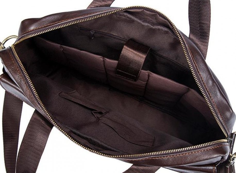 Качественная сумка под ноутбук из натуральной кожи коричневого цвета VINTAGE STYLE (14641)