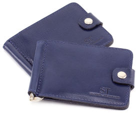 Компактный зажим для денег синего цвета ST Leather (16866)
