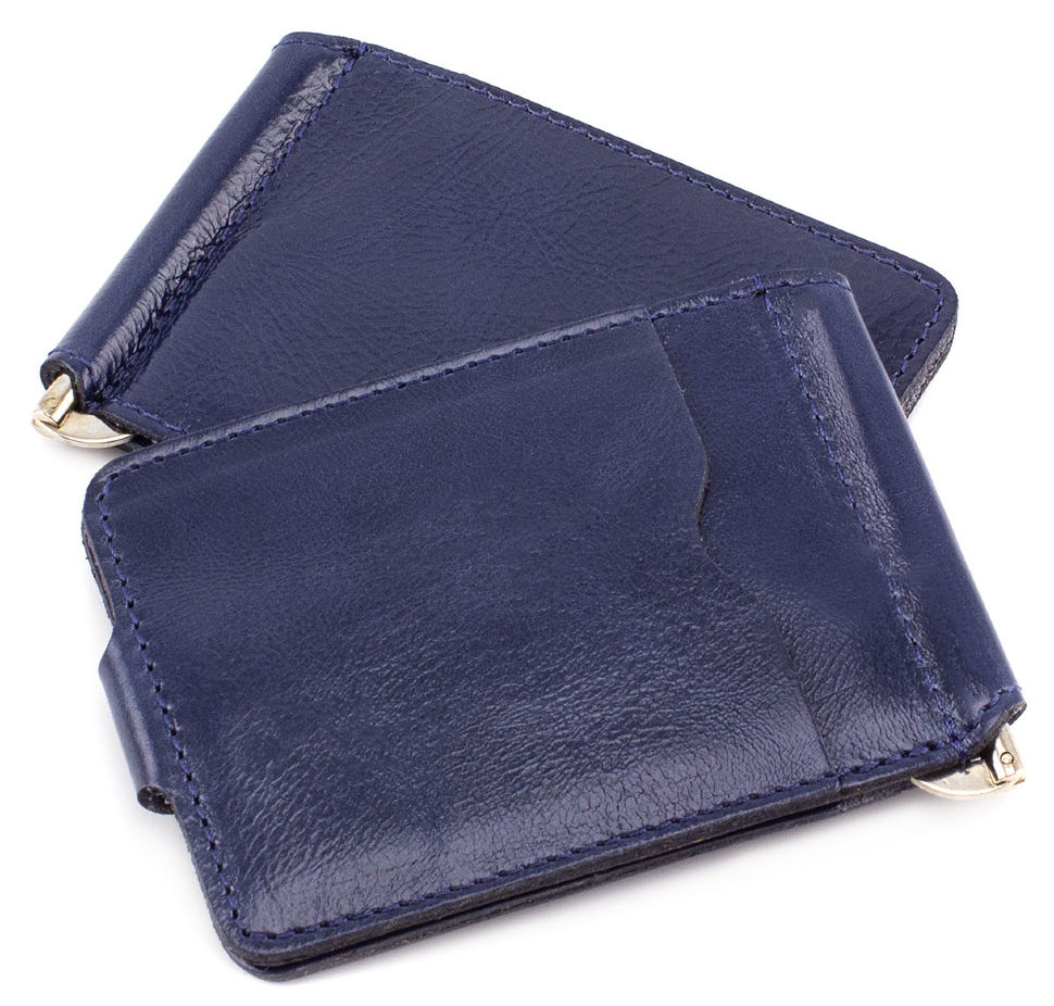 Компактний затиск для грошей синього кольору ST Leather (16866)
