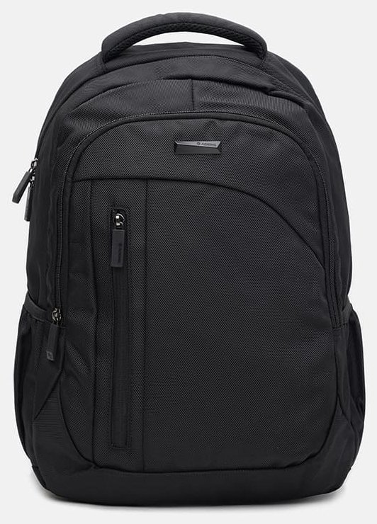 Чорний чоловічий рюкзак із щільного текстилю на блискавці Aoking 72332