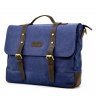 Текстильная мужская сумка-портфель яркого синего цвета с клапаном TARWA (19914) - 1