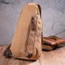 Текстильная мужская сумка-рюкзак через плечо с USB кабелем Vintage (2421222) - 8