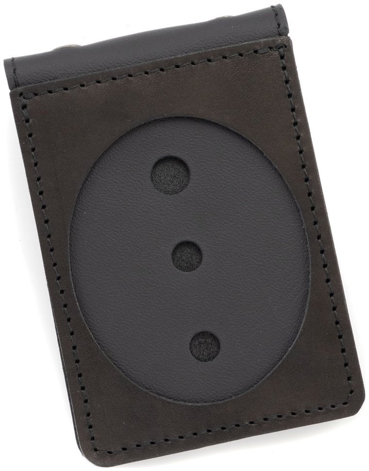 Кожаная обложка для жетона и удостоверения полиции Leather Collection 103332 (черная) modnotak фото №2