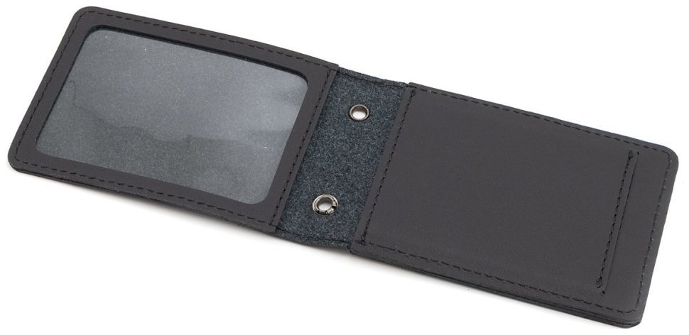 Кожаная обложка для жетона и удостоверения полиции Leather Collection 103332 (черная) modnotak фото №3