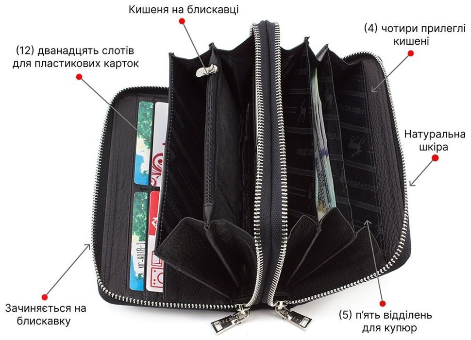 Шкіряний молодіжний клатч на дві блискавки Marco Coverna (10479) фото №4 Шкіряний молодіжний клатч на дві блискавки Marco Coverna (10479) modnotak фото №4