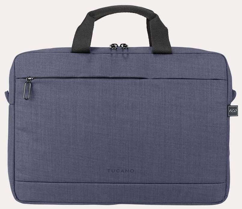 Повседневная текстильная сумка для ноутбука до 14" с фиксатором Pass-Thru Tucano Stop синя 103532 modnotak фото №3