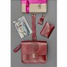 Жіночий подарунковий набір бордового кольору з сумки, кардхолдера, браслета і брелока BlankNote (12335) - 4