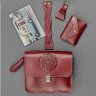 Женский подарочный набор бордового цвета из сумки, кардхолдера, браслета и брелока BlankNote (12335) - 2