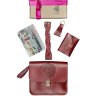 Женский подарочный набор бордового цвета из сумки, кардхолдера, браслета и брелока BlankNote (12335) - 1