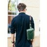 Поясна чоловіча сумка зеленого кольору з вінтажній шкіри BlankNote Dropbag Maxi (12689) - 8
