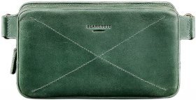 Поясна чоловіча сумка зеленого кольору з вінтажній шкіри BlankNote Dropbag Maxi (12689)