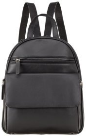 Женский кожаный рюкзак для города Visconti Gina Black 73832 Черного цвета