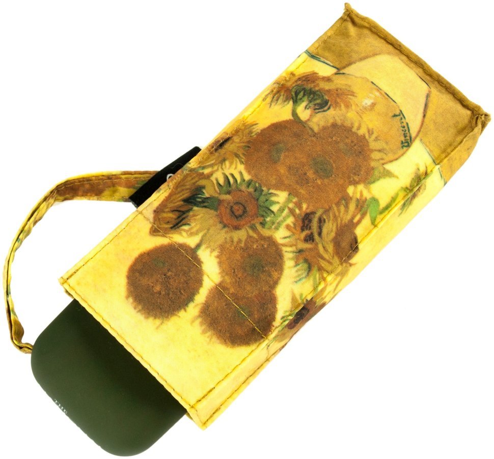 Зонт женский Fulton National Gallery Tiny-2 L794 Sunflowers (Механика, складной, коричневого цвета с рисунком подсолнуха) 93832 modnotak фото №8