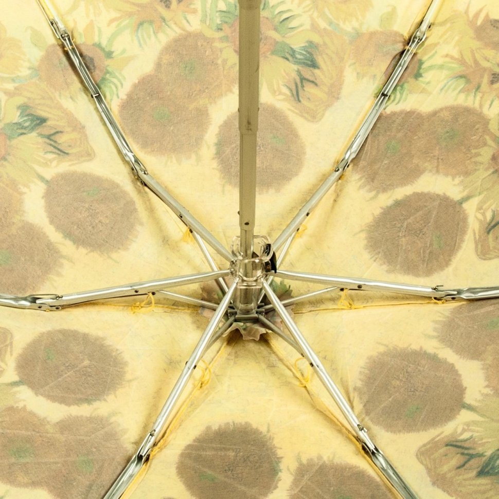 Зонт женский Fulton National Gallery Tiny-2 L794 Sunflowers (Механика, складной, коричневого цвета с рисунком подсолнуха) 93832 modnotak фото №11