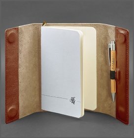 Кожаный блокнот (софт-бук) светло-коричневого цвета на магнитах BlankNote (14132)