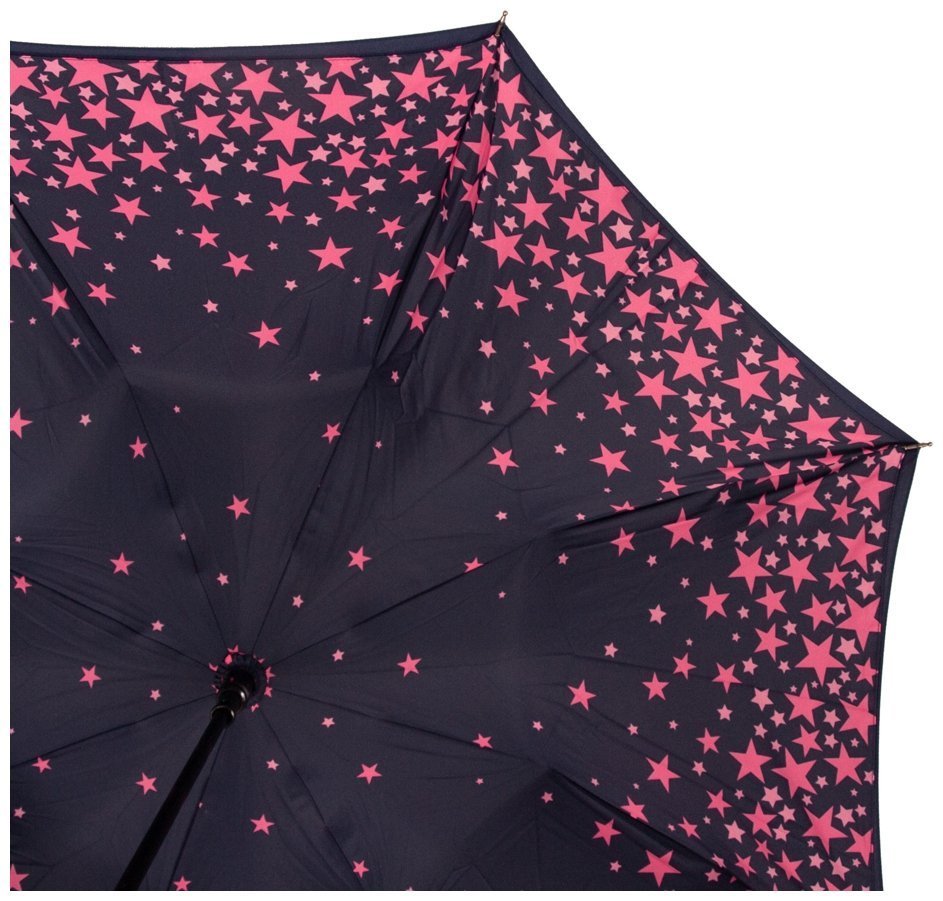 Зонт женский Fulton L754-036464 Bloomsbury-2 Scatter Star Navy & Pink (Трость, полуавтомат, тёмно-синий с принтом звёзд) 94132 modnotak фото №6