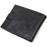 Чорний чоловічий гаманець з натуральної шкіри з вираженою фактурою на кнопці Tony Bellucci (2422015) - 2