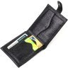 Чорний чоловічий гаманець з натуральної шкіри з вираженою фактурою на кнопці Tony Bellucci (2422015) - 4
