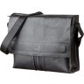 Чоловіча чорна сумка-месенджер у діловому стилі з натуральної шкіри SHVIGEL (11106) - 1