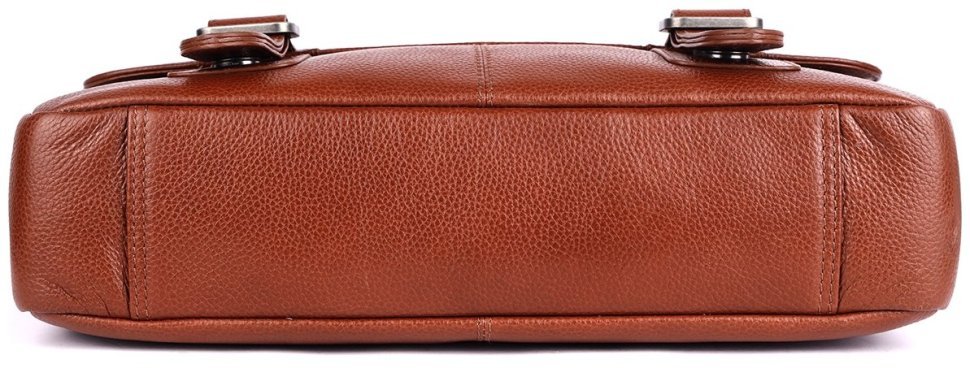 Вместительная мужская сумка мессенджер из натуральной кожи для ноутбука до 15" Brampton London Emissary 94532 (коричневого цвета) modnotak фото №7