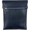 Простора чоловіча сумка-планшет синього кольору з зернистої шкіри DESISAN (19196) - 3
