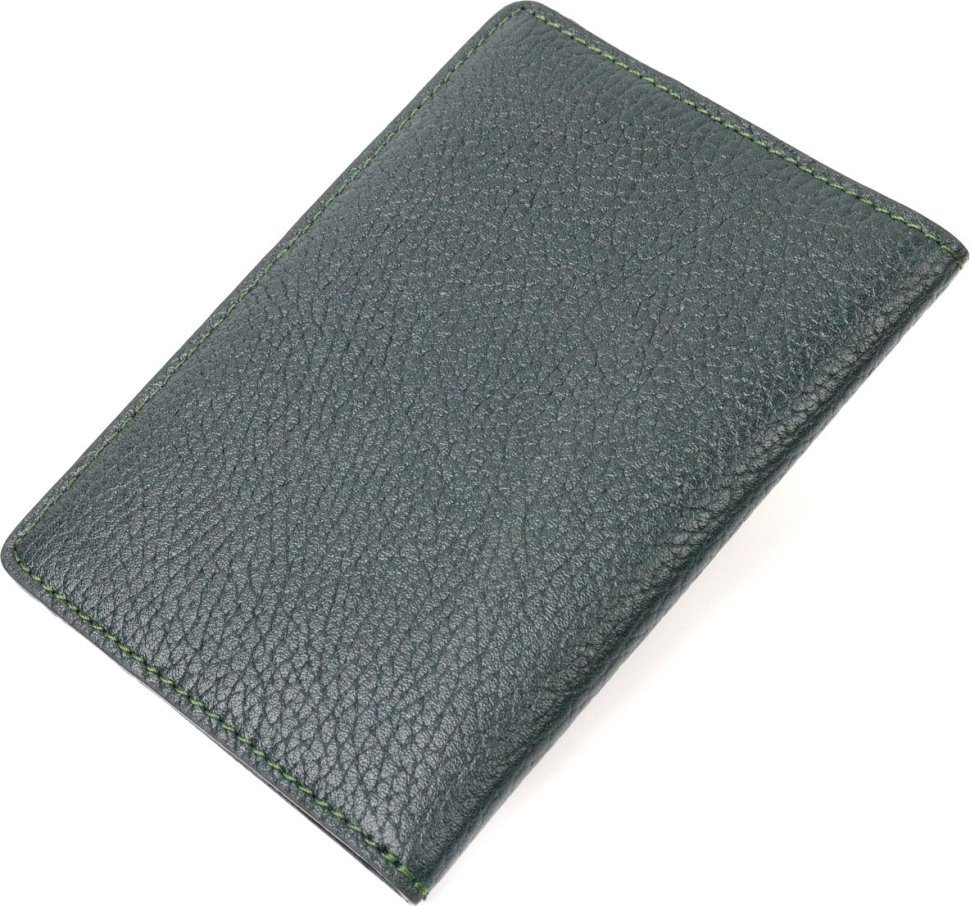 Зеленая обложка на паспорт из натуральной кожи турецкого производства KARYA (2420918)