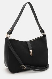 Качественная женская сумка из кожзама черного цвета Monsen 94632