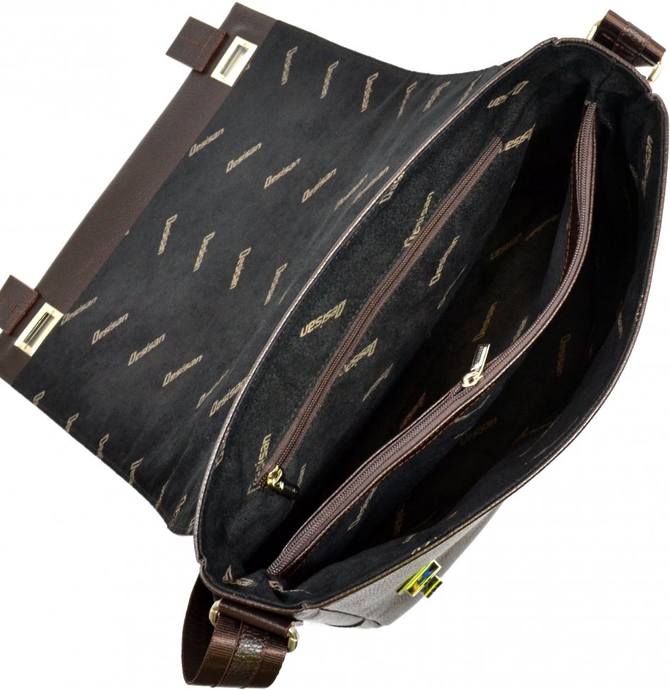 Мужской кожаный портфель из кожи флотар с ручкой для ладони DESISAN (19103)