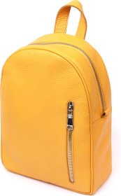 Яскравий жіночий рюкзак жовтого кольору з натуральної шкіри Shvigel (16321)