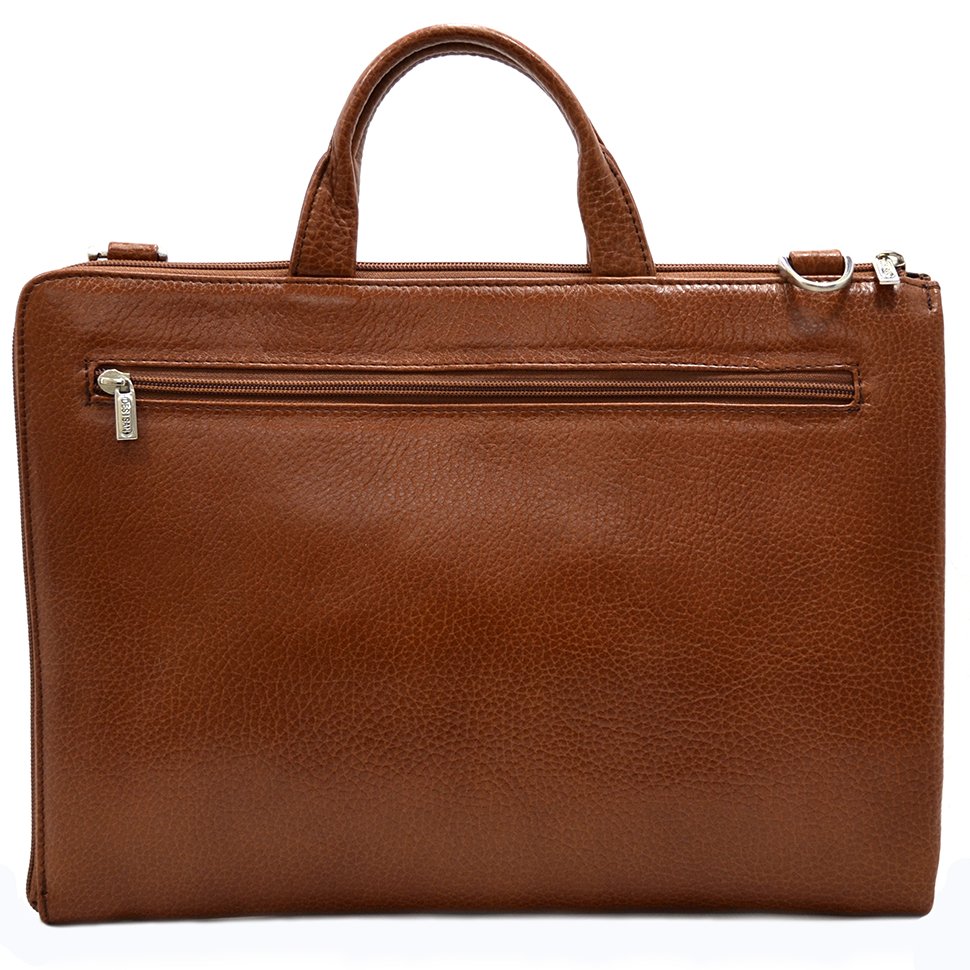 Деловая коричневая сумка из натуральной кожи турецкого качества - DESISAN (11567)