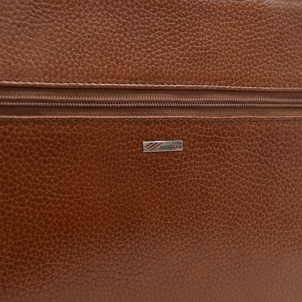 Ділова коричнева сумка з натуральної шкіри турецького якості - DESISAN (11567)