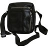 Мужская компактная сумка-планшет через плечо из натуральной кожи черного цвета Vip Collection (21098) - 1