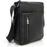 Стильна чоловіча сумка-планшет із чорної шкіри флотар на блискавці Royal Bag (21220) - 5