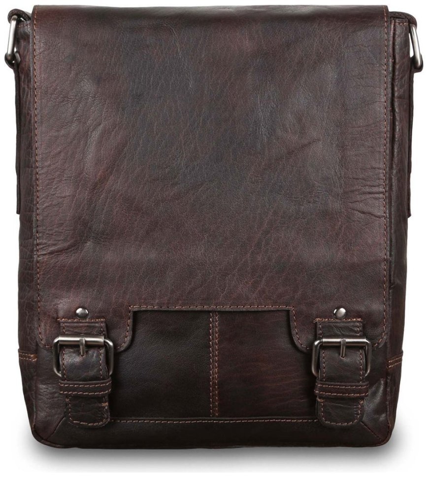 Кожаная мужская сумка планшет через плечо Ashwood коричневого цвета 95432 modnotak фото №1