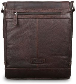 Кожаная мужская сумка планшет через плечо Ashwood коричневого цвета 95432