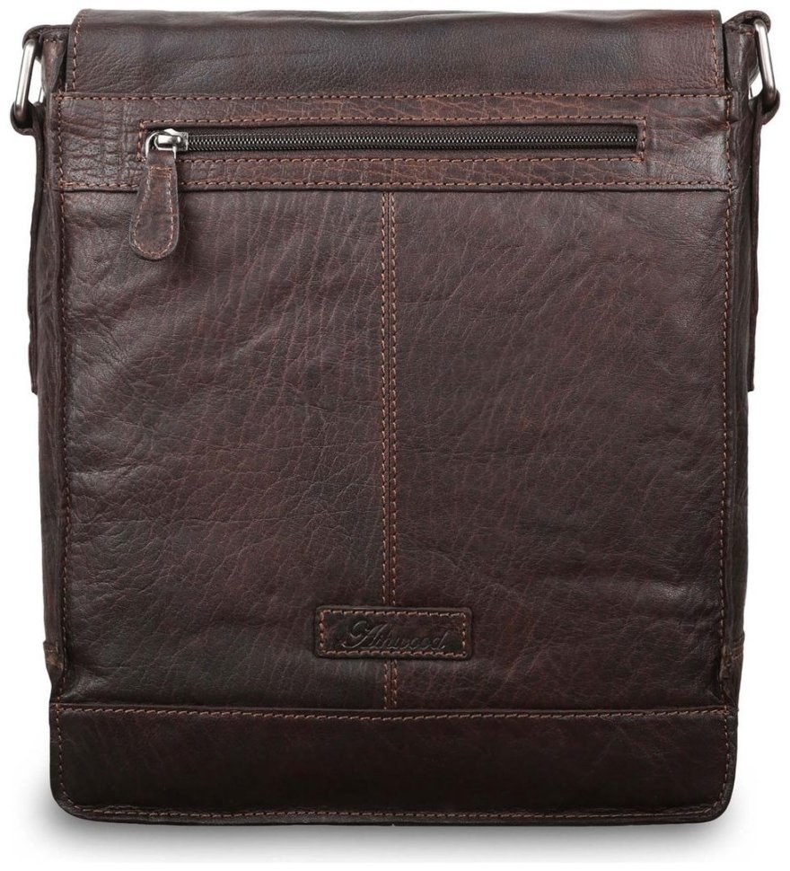 Кожаная мужская сумка планшет через плечо Ashwood коричневого цвета 95432 modnotak фото №2