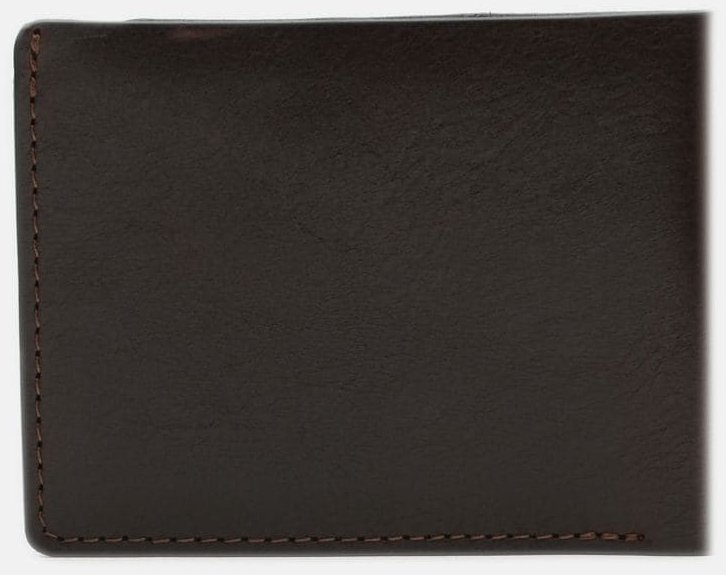 Тонкий мужской кошелек из гладкой кожи коричневого цвета без монетницы Ricco Grande (65632)