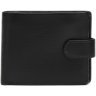Чорне класичне чоловіче портмоне з натуральної шкіри з хлястиком на кнопці Ricco Grande 65932 - 1