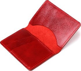 Красная женская визитница миниатюрного размера из натуральной кожи Shvigel (2400116)