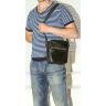 Стильная небольшая мужская сумка через плечо черного цвета VATTO (12073) - 3